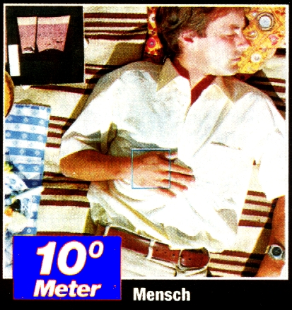 Ansicht eines ein mal ein Meter grossen Ausschnitts: - ein Mensch