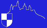 Siluette der der Burgfestung in und auf blau - zur Übersicht