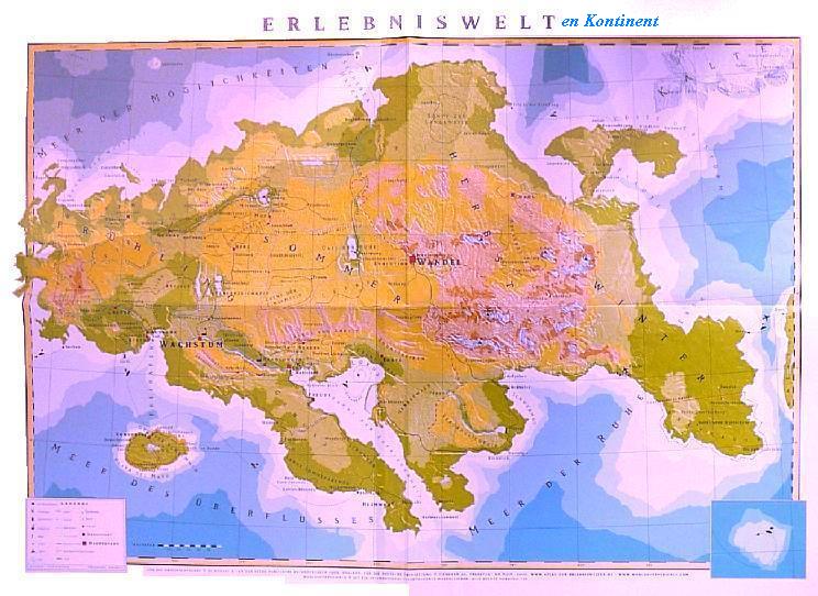 Erlebniswelt(en)Kontinent in flacher Kartendarstellung