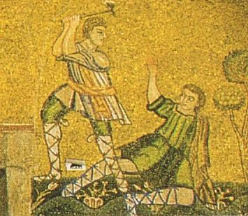 Kain erschlägt Abel - Atrium-Mosaik der San Marco Basilika zu Venedig -> weiter zu userer Sonderseite